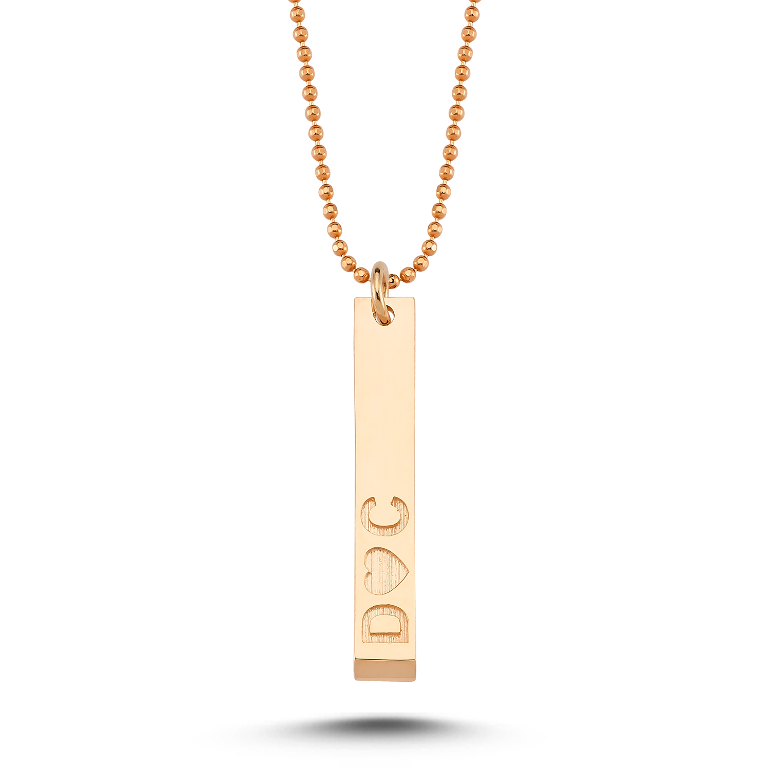 ECCE Rose Gold Name Tag Necklace