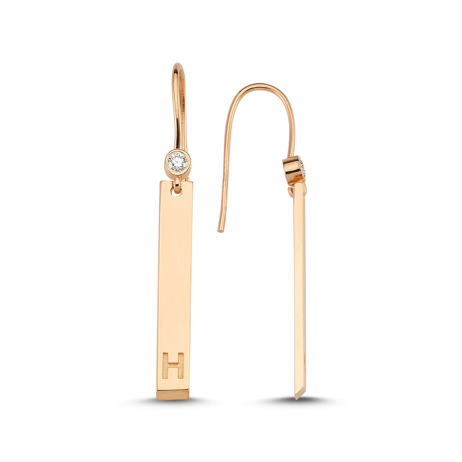 ECCE Rose Gold Name Tag Earring
