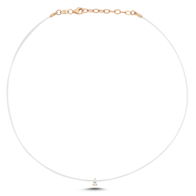 ECCE Invisible Single Drop Diamond Necklace