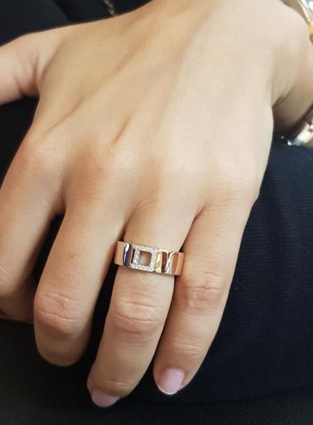 ECCE Bold Diamond Initial Ring