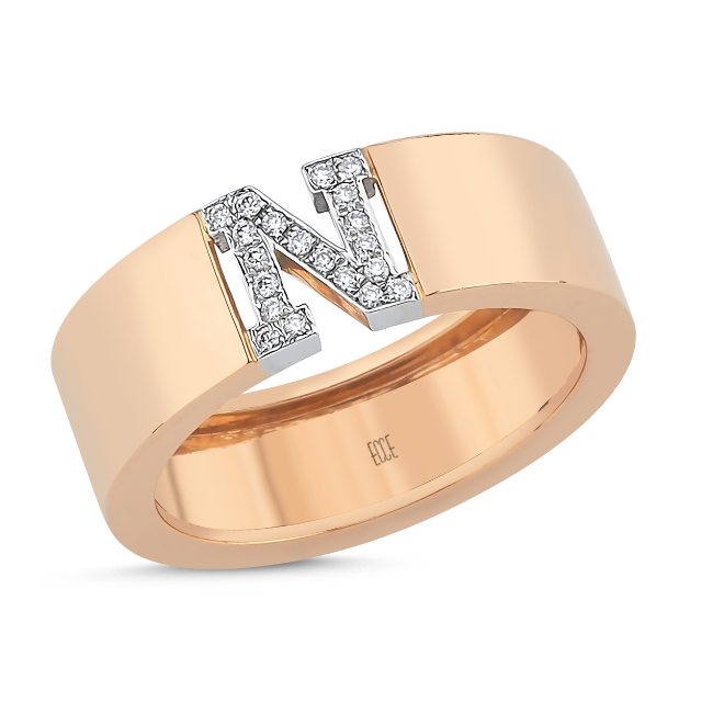 ECCE Bold Diamond Initial Ring