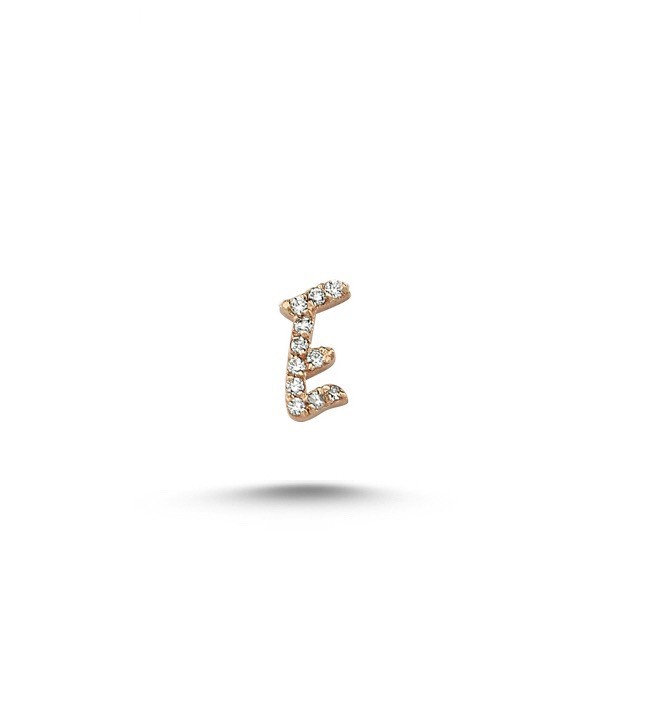 ECCE Diamond Capital 'E' Initial Earring
