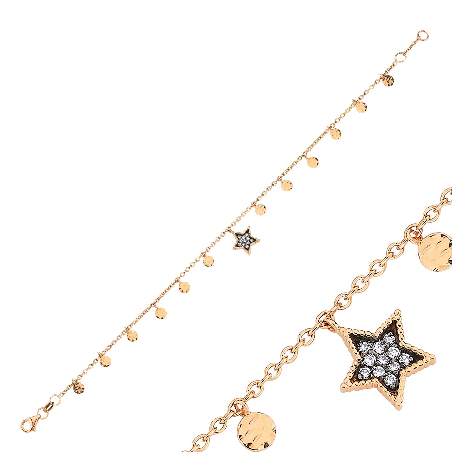 ECCE Star Diamond Gold Sequin Bracelet