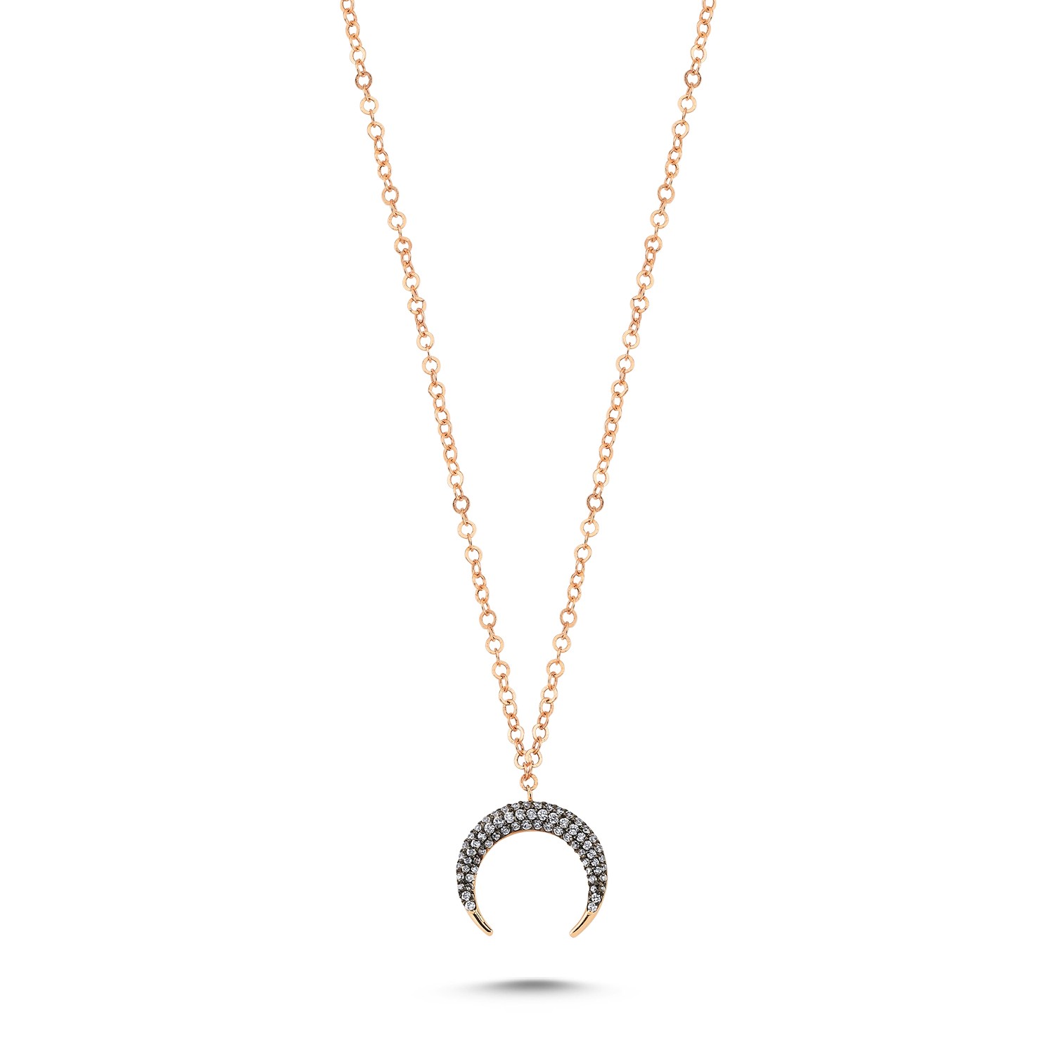 ECCE Complete Diamond Crescent Moon Necklace