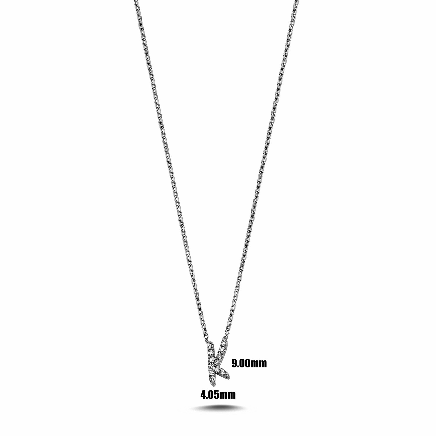 ECCE Diamond Capital 'K' Initial Necklace