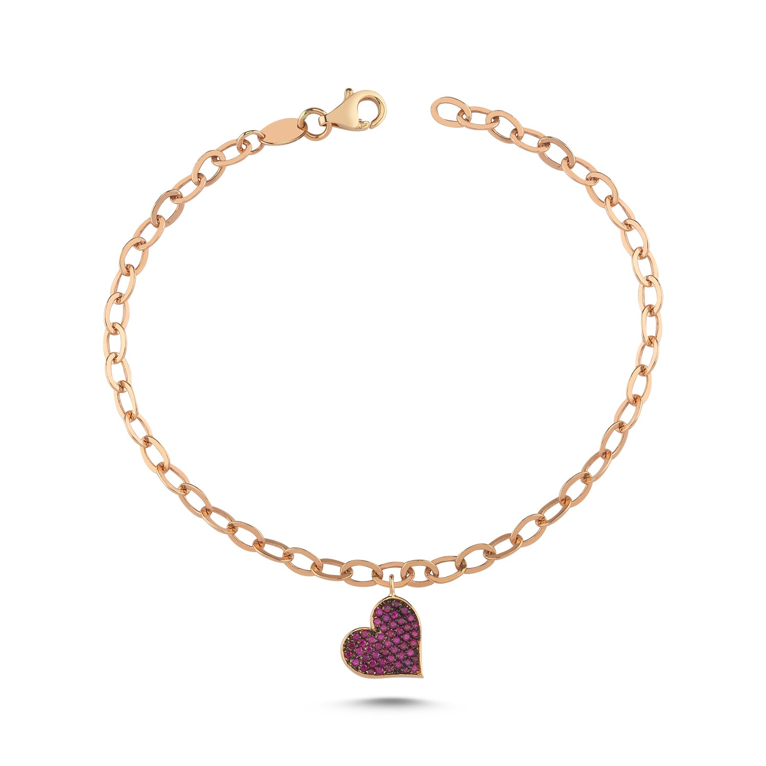 ECCE Ruby Diamond Heart Bracelet