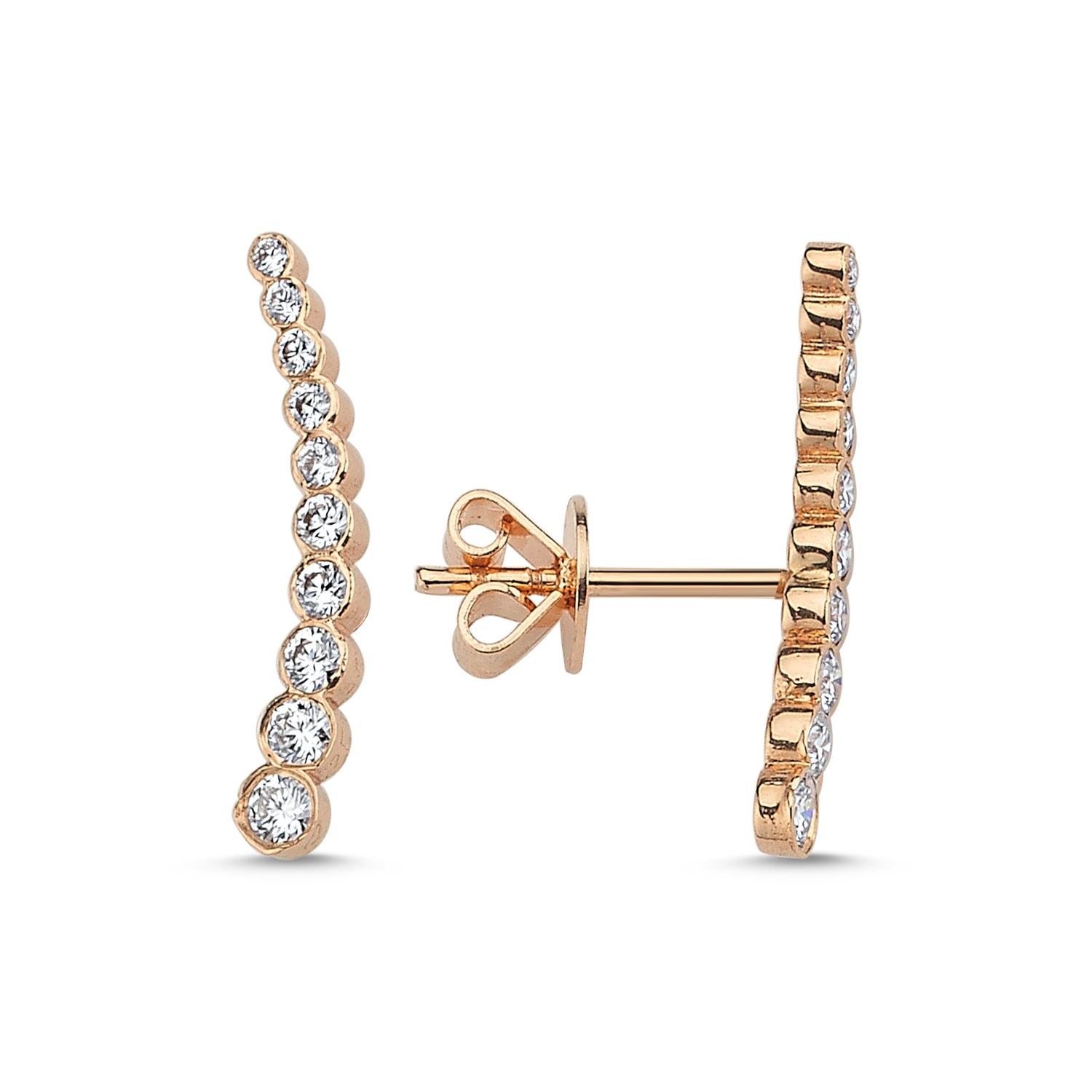 ECCE Rose Golden Diamond 10 Stone Earring